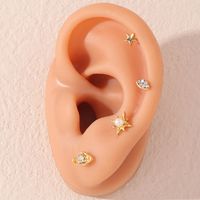 Fashion Star Cloud Alloy Earrings Diamond Pearl Stud Earrings main image 1