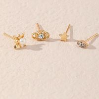 Fashion Star Cloud Alloy Earrings Diamond Pearl Stud Earrings main image 4