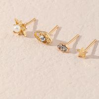 Fashion Star Cloud Alloy Earrings Diamond Pearl Stud Earrings main image 5