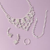 Fashion Simple Four-piece Jewelry Necklace Ring Bracelet Set Wholesale main image 4
