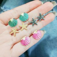 Fashion Earrings Symmetrical Starfish Shell Alloy Earrings main image 1