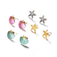 Fashion Earrings Symmetrical Starfish Shell Alloy Earrings main image 4