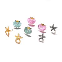 Fashion Earrings Symmetrical Starfish Shell Alloy Earrings main image 5