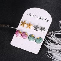 Fashion Earrings Symmetrical Starfish Shell Alloy Earrings main image 6