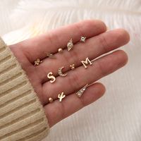 Fashion Flower Cactus Letter 12-piece Set Alloy Stud Earrings main image 1