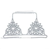 New Body Chain Rhinestone Claw Chain Flower-shaped Underwear Bra Set sku image 3