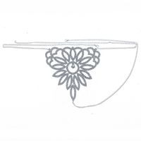 New Body Chain Rhinestone Claw Chain Flower-shaped Underwear Bra Set sku image 1