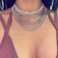 Fashion Rhinestone Collar Trend Full Diamond Multilayer Necklace Wholesale sku image 1