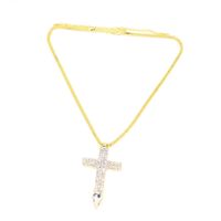 Popular Jewelry Diamond Claw Chain Fashion Trend Cross Rhinestone Necklace sku image 2