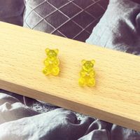 Cartoon Bear Creative Transparent Candy Color Earrings Wholesale sku image 2