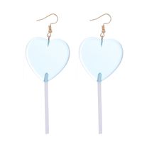 Simple Candy Color Lollipop Heart-shaped Long Ear Hook Wholesale sku image 4