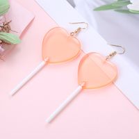 Simple Candy Color Lollipop Heart-shaped Long Ear Hook Wholesale sku image 6
