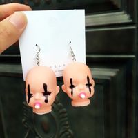 Boucles D&#39;oreilles Géométriques Drôles De Tête De Poupée Mignonne En Gros sku image 2