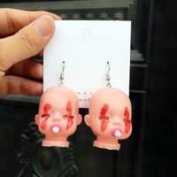 Funny Cute Doll Head Geometric Drop Earrings Wholesale sku image 3