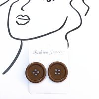 Fashion Colorful Candy-colored Button Earrings Round Resin Earrings sku image 6