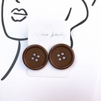 Fashion Colorful Candy-colored Button Earrings Round Resin Earrings sku image 15