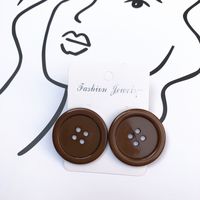 Fashion Colorful Candy-colored Button Earrings Round Resin Earrings sku image 23