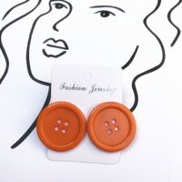 Fashion Colorful Candy-colored Button Earrings Round Resin Earrings sku image 24