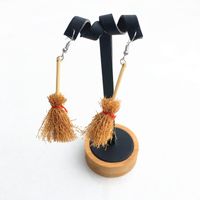 Cute Contrast Color Witch Flying Witch's Broom Earrings Wholesale sku image 1