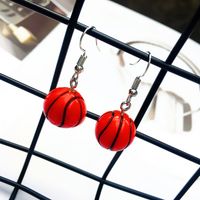 Vintage Mini Simulation Football Basketball Badminton Earrings sku image 1