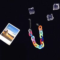 Acrylic Rainbow Contrast Color Chain Acrylic Earrings Wholesale sku image 2
