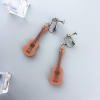 Punk Small Guitar Musical Instrument Drop Earrings Wholesale sku image 1