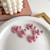 Sweet Pink Hair Clip Bow Heart Camellia Fashion Hair Accessories sku image 2