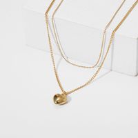 Fashion Simple Heart-shaped Pendant Necklace Double-layer Clavicle Chain main image 4