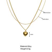 Fashion Simple Heart-shaped Pendant Necklace Double-layer Clavicle Chain main image 5