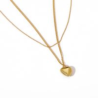 Fashion Simple Heart-shaped Pendant Necklace Double-layer Clavicle Chain main image 6