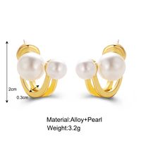 Fashion Pearl Earrings Retro Geometric Alloy Stud Earrings main image 3