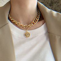 Fashion Simple Clavicle Chain Creative Alloy Double Layer Necklace sku image 1