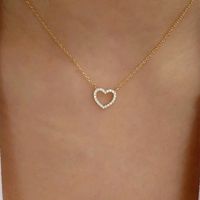 Fashion Heart-shaped Clavicle Chain Simple Love English Letter Alloy Necklace sku image 2