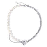 Mode Hohle Herzförmige Perle Schlüsselbeinkette Legierungshalskette sku image 3