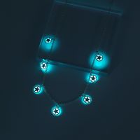 New Niche Design Jewelry Star Element Pendant Blue-green Luminous Luminous Necklace sku image 1