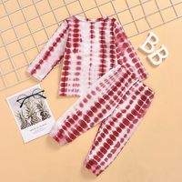Spring And Autumn New Baby Clothing Tie-dye Multicolor Suit main image 12