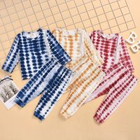 Spring And Autumn New Baby Clothing Tie-dye Multicolor Suit main image 14