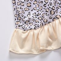 Baby Girl Cotton Leopard Print Shorts Triangle Suspenders Half Skirt Two-piece main image 7