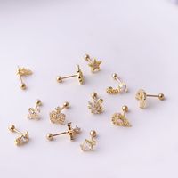 Ear Cartilage Rings & Studs Fashion Crown 316 Stainless Steel  Copper Plating main image 6