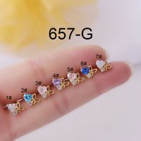 Ear Cartilage Rings & Studs Heart 316 Stainless Steel  Copper Plating main image 3