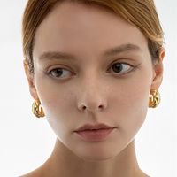Fashion Plain Solid Color Diamond Plaid 18k Copper Earrings Wholesale main image 4