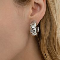 Fashion Plain Solid Color Diamond Plaid 18k Copper Earrings Wholesale main image 5