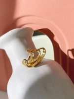 Retro 18k Real Gold Inlaid Zircon Gold Geometric Copper Ear Bone Clip Wholesale main image 4