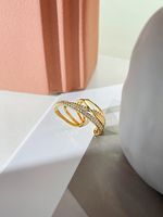 Retro 18k Real Gold Inlaid Zircon Gold Geometric Copper Ear Bone Clip Wholesale main image 5