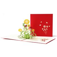 Three-dimensional Creative Sun Flower Handmade Paper Carving Hollow Thank You Card main image 1