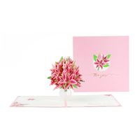 Mother's Day Three-dimensional Lily Vase Blessing Message Small Card main image 6