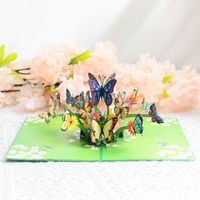 Mother's Day Three-dimensional Butterfly Flying Paper Carving Birthday Message Thanksgiving Card main image 3