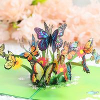 Mother's Day Three-dimensional Butterfly Flying Paper Carving Birthday Message Thanksgiving Card main image 5