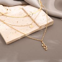 Fashion Snake Pendant Necklace Three-layer Alloy Clavicle Chain main image 4