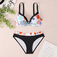 2022 Neue Sexy Farbe Geometrisch Bedruckter Split-bikini-badeanzug main image 1